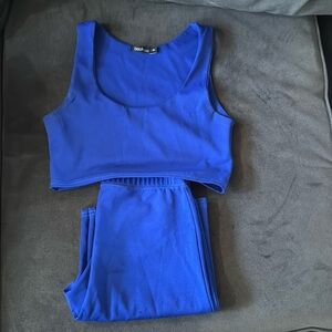 Blue Boohoo Short Set
